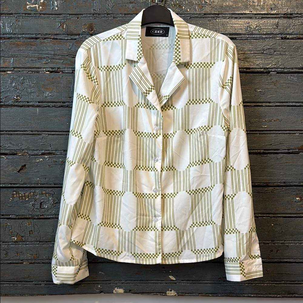 Cider Green and White Button Down Shirt